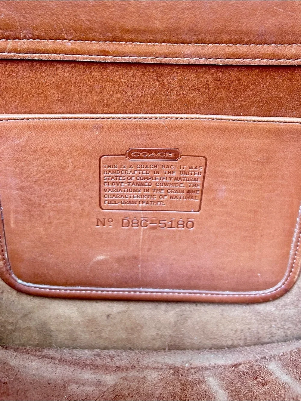 Vintage 1990s Coach Metropolitan Messenger Briefcase Bag  #5180 British Tan
